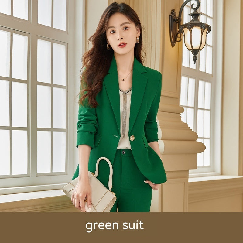 Women's Autumn And Winter OL Commuter Coat & Trousers Suit