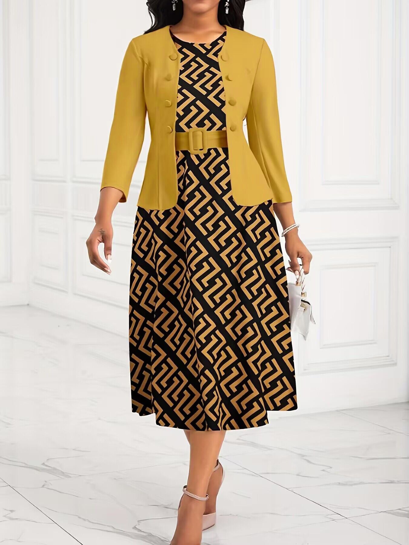 Printed Two-piece Suit Business Suit And Dress