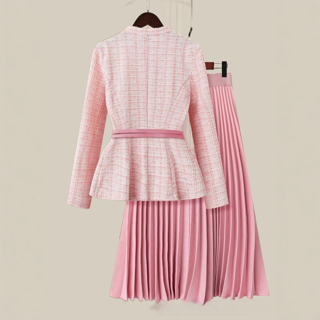 European And American Women's Clothing Two-piece Set Skirt Suit Excluding Belt